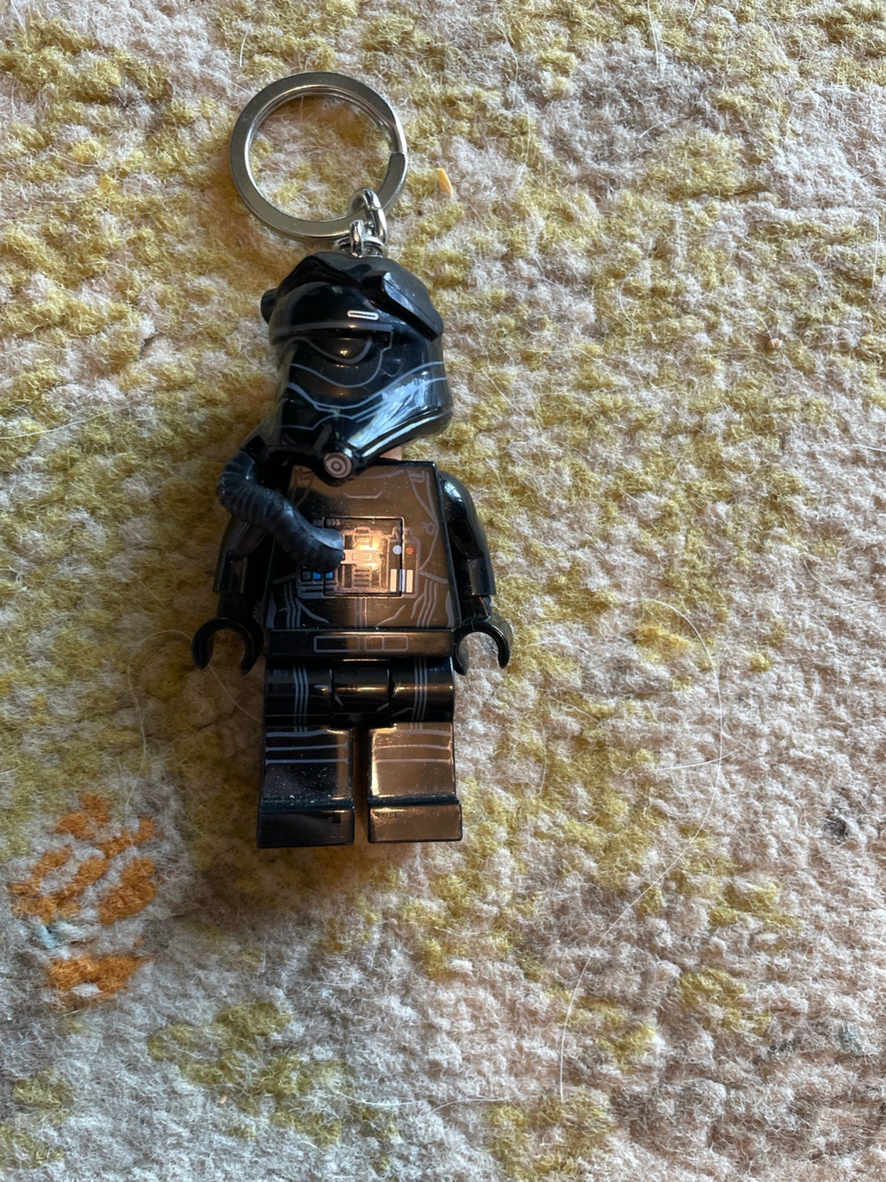 Lego Star Wars First Order Tie Pilot Key Light black keychain bag tag hang acces